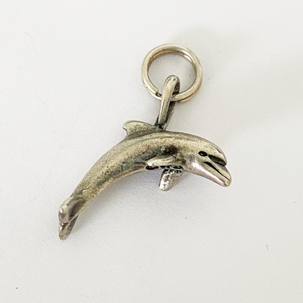 Vintage Sterling Silver Beluga Whale charm for bracelet or pendant